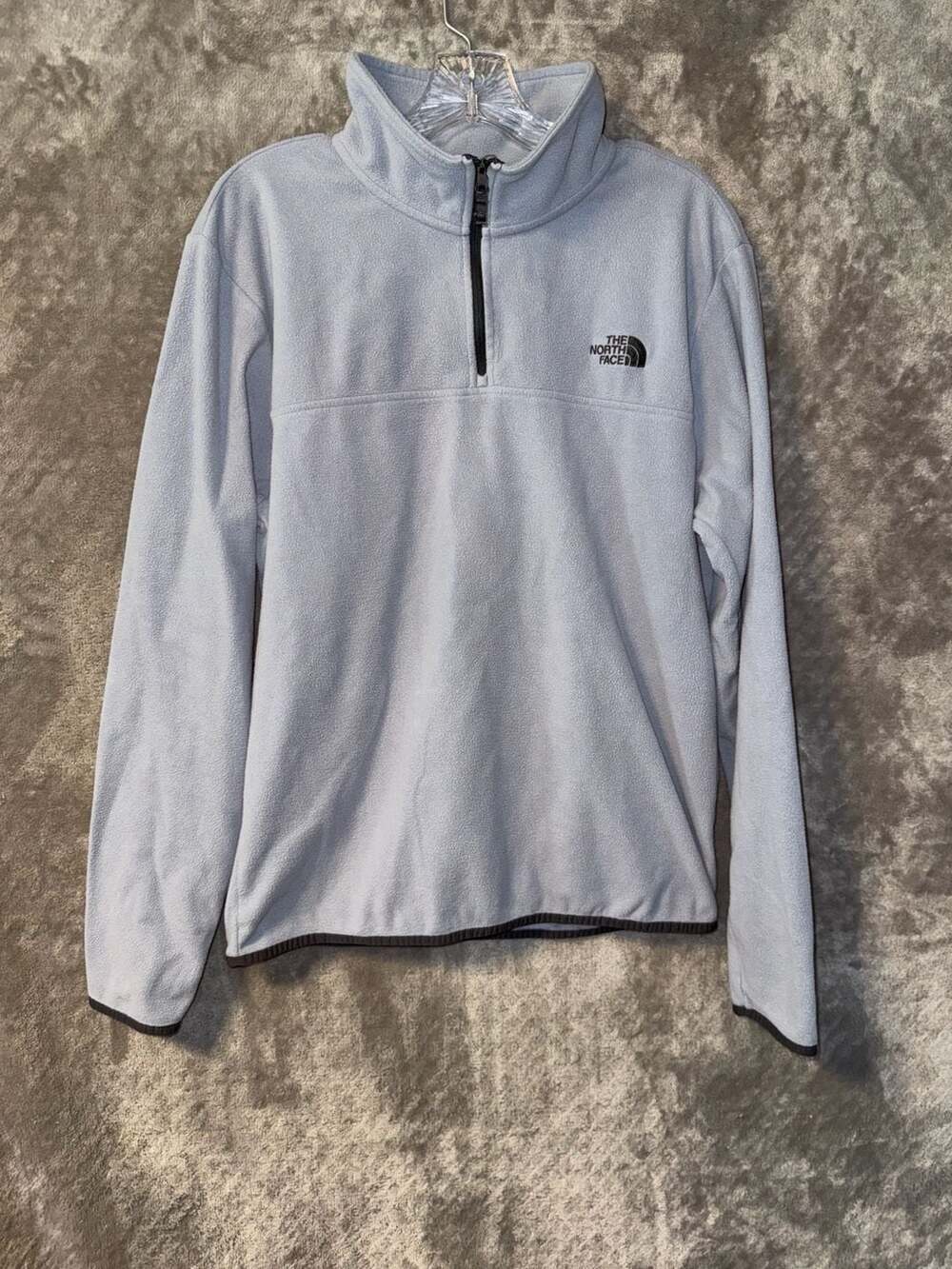 The North Face Glacier Quarter-Zip Fleece Pullover Light Gray Size Medium